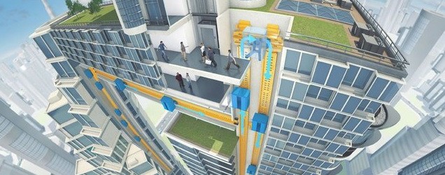 Presentan prototipo del ascensor del futuro: funciona como un tren vertical y sin cables