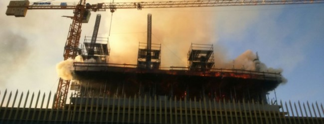 Incendio provocado por obreros afectó construcción de clínica Bupa en La Florida