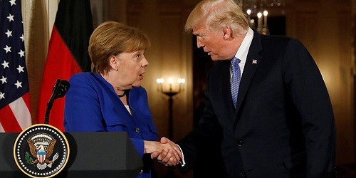 Trump y Merkel abogan por mejorar relaciones comerciales entre EE.UU. y la Unión Europea