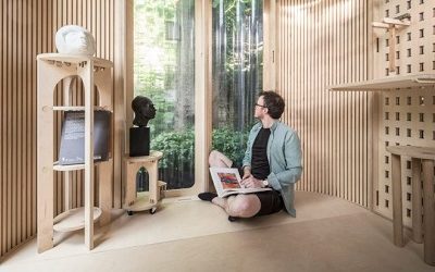 ESTUDIO EUROPEO CREA OFICINA TRANSPORTABLE CON ELEMENTOS MODULARES Y PREFABRICADOS EN MADERA