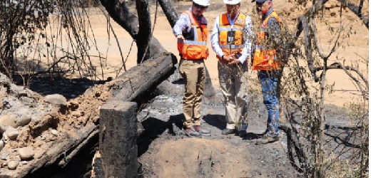 MOP inicia reemplazo del primero de los 3 puentes destruidos por el fuego en Ñuble