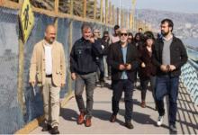 MOP y municipio inspeccionan obras en Paseo Wheelwright de Valparaíso