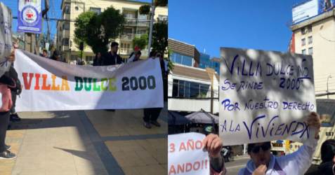 Viña del Mar: vecinos protestan en municipio tras cese en obras de viviendas que esperan hace 23 años