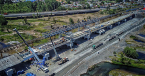 Obras del nuevo Puente Ferroviario sobre el río Bío Bío presentan un 30% de avance
