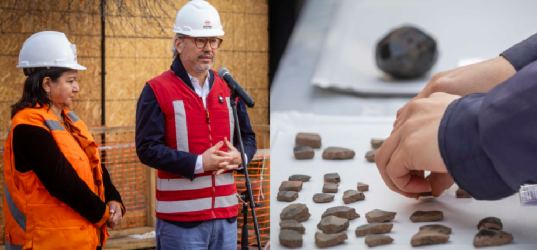 Avanza proyecto de la Línea 9 de Metro: descubren varios materiales arqueológicos en La Pintana