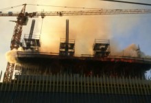Incendio provocado por obreros afectó construcción de clínica Bupa en La Florida
