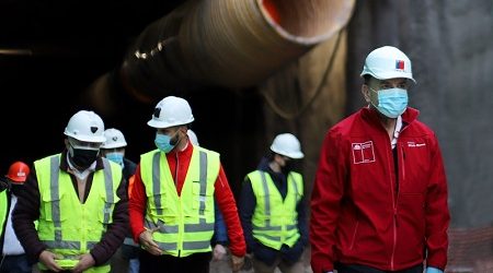 Ministro Moreno supervisa faenas de construcción del túnel híbrido en autopista Vespucio Oriente