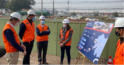 MTT visita futuras obras de estación Tres Poniente en Maipú del Tren Santiago-Melipilla