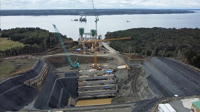 Las obras del Puente Chacao alcanzan el 30% de avance y ya empiezan a tomar forma