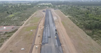 42% de avance presentan obras de mejoramiento del aeródromo María Dolores de Los Ángeles