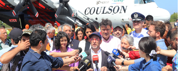 Ministro García encabeza reapertura de pista del aeródromo María Dolores en Los Ángeles para operaciones de extinción de incendios forestales