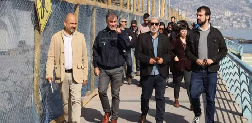 MOP y municipio inspeccionan obras en Paseo Wheelwright de Valparaíso