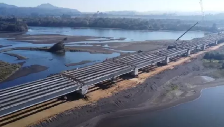 Obras del Puente Industrial sobre el Bío Bío alcanzan un 46% y construcción avanza a su segunda etapa