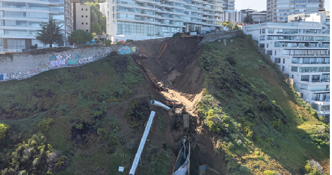 Construcción en dunas, cambio climático, lluvias: MOP explica causas de segundo socavón y cómo está el edificio Kandinsky