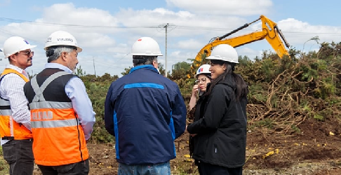 Inspeccionaron los trabajos de construcción de cortafuegos en Puerto Montt
